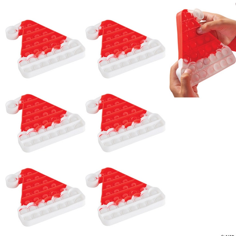 5 1/2" x 5 3/4" Santa Hat Lotsa Pops Pop Fidget Toys - 6 Pc. - Picture 1 of 3